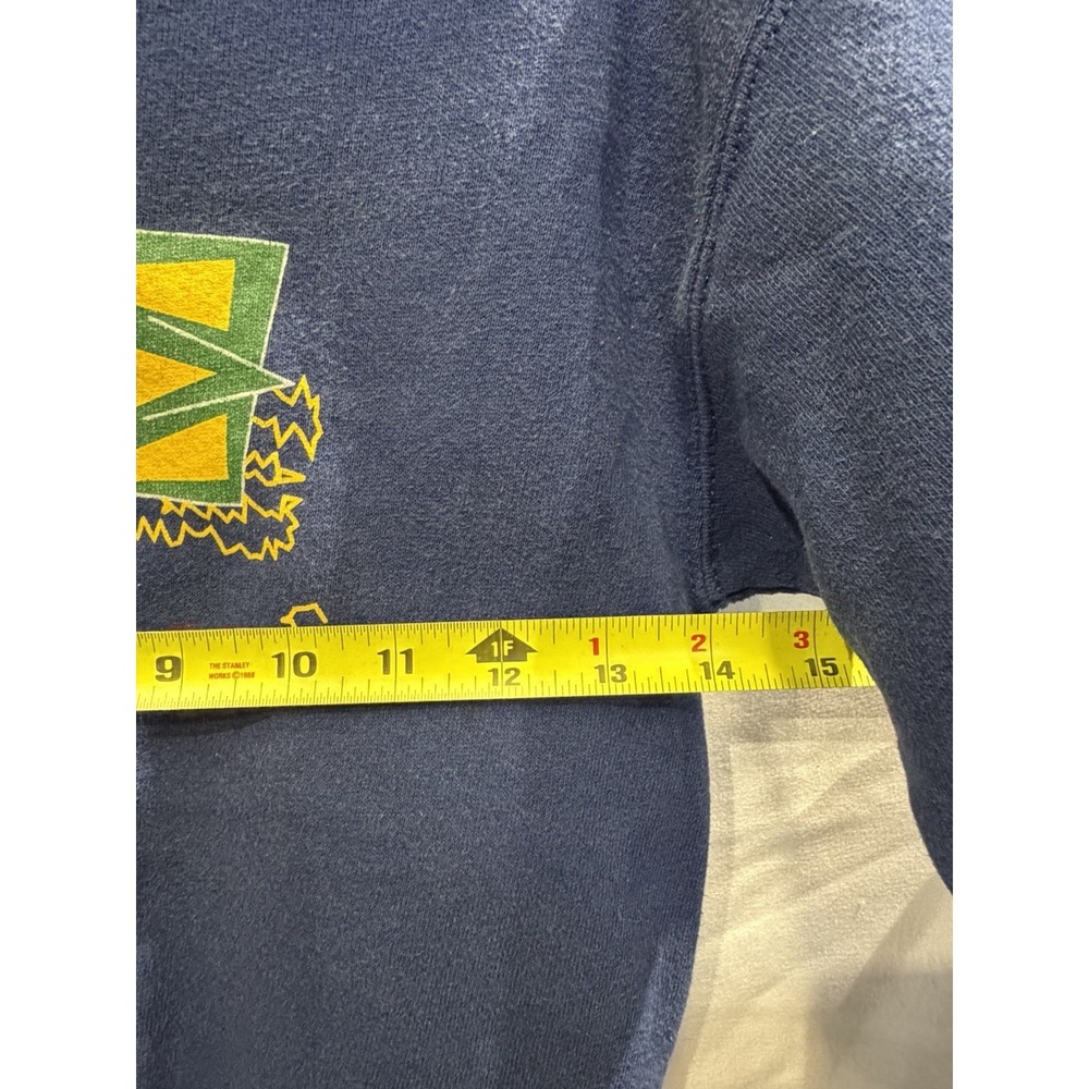 90's vintage Lee Sport Kids Unisex Blue Graphic Print Pullover Sweatshirt Size L - Picture 4 of 5